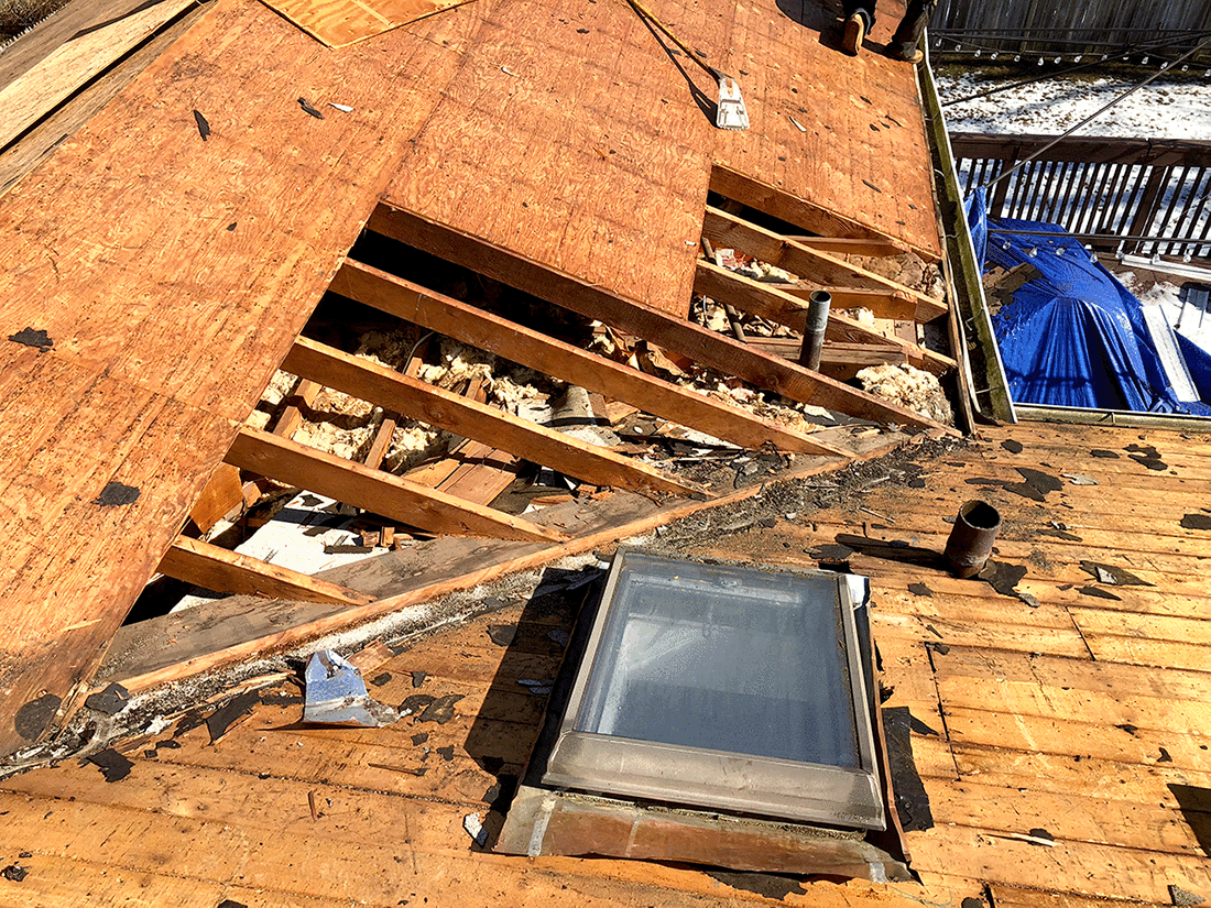 BEFORE - New Roof, New Skylight install - Lindenhurst, NY