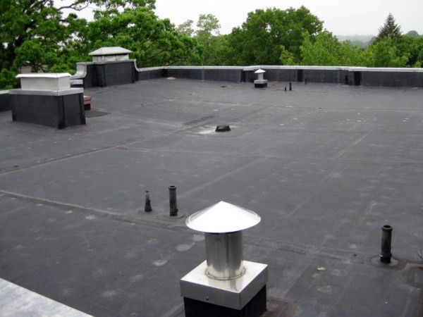 black flat roof